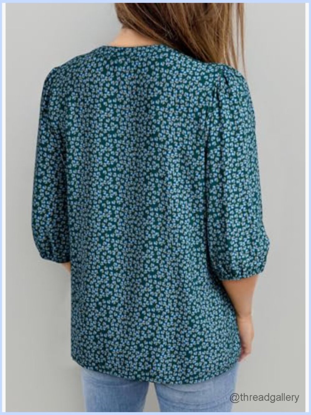 Boho Floral Button Down Peplum Babydoll Blouse Top - Picture 3 of 7